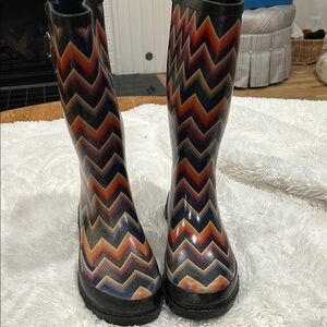Blazin Roxx Multicolor Chevron Winter Rain Boots